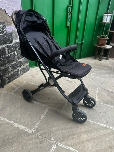 quatro mini uşaq arabaları: Qara rəngdə, Kidilo markalı uşaq arabası. Yüngül çəkisi və yığcam — 2