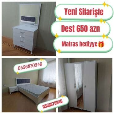 ikinci əl taxtalar: İkinəfərlik çarpayı, Dolab, Termo, 2 tumba, Azərbaycan, Yeni — 11