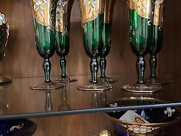 qaymaq ciceyi: Qədəhlər, rəng - Yaşıl, Şüşə — 1