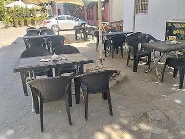 heyet stolari: Kafe/veranda üçün açıq hava mebel dəsti - Material: plastik/rottan — 1
