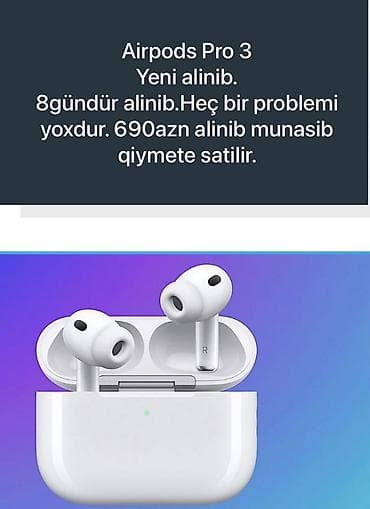 Apple AirPods Pro 3 - Aktiv səs-küyün azaldılması (ANC) və şəffaflıq