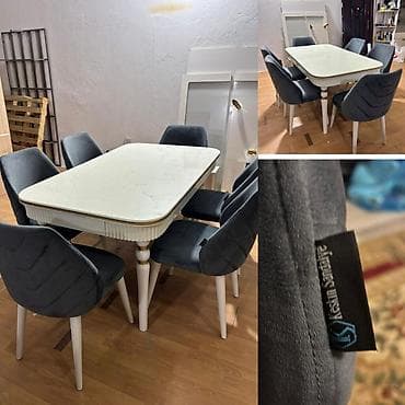 Qonaq otağı üçün, Açılmayan, Dördbucaq masa, 6 stul