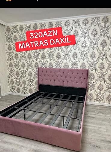 Çarpayılar: Premium yumşaq başlıqlı çarpayı – matrassız karkas və matras daxil — 1