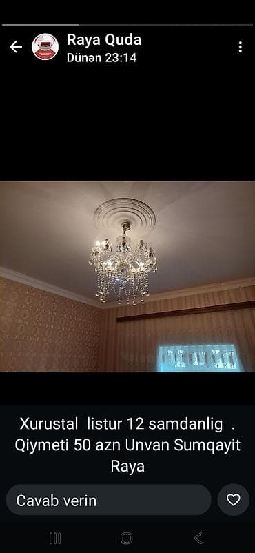 Çılçıraq, 10 və daha çox lampa, Xrustal