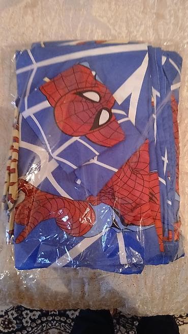 pastel desti: Uşaq yataq dəsti – “Örümcek Adam” temalı - Rəng və dizayn: Mavi fon — 1