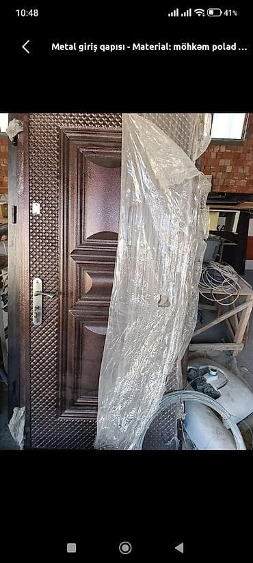 qapi uzu: Metal giriş qapısı - Material: möhkəm polad - Rəng/örtük: tünd — 1