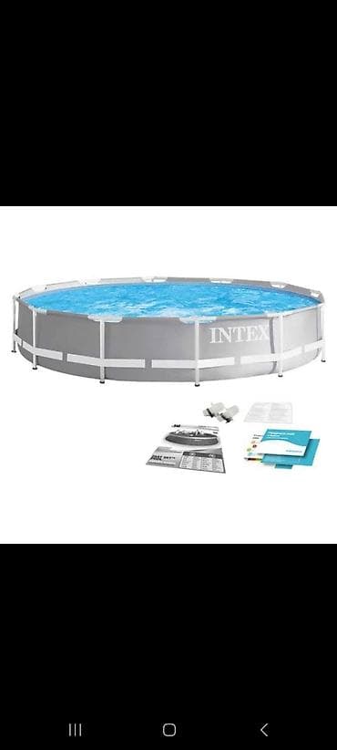 İntex dairəvi karkaslı hovuz 1200 - Ə alınıb. Real alıcılara endirm — 1