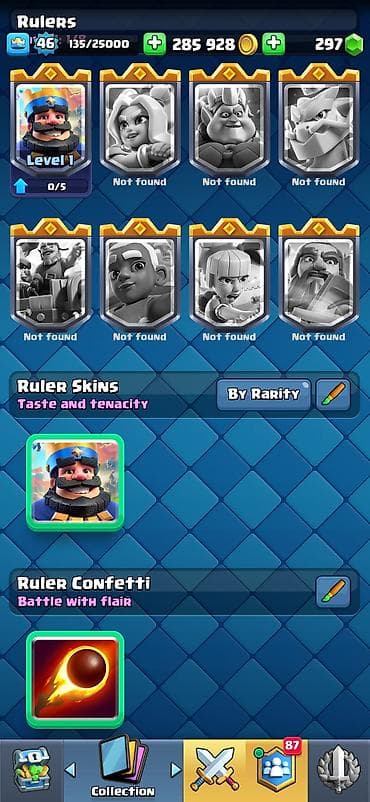 Clash Royale hesabı – yüksək səviyyəli kosmetik kolleksiya və zəngin