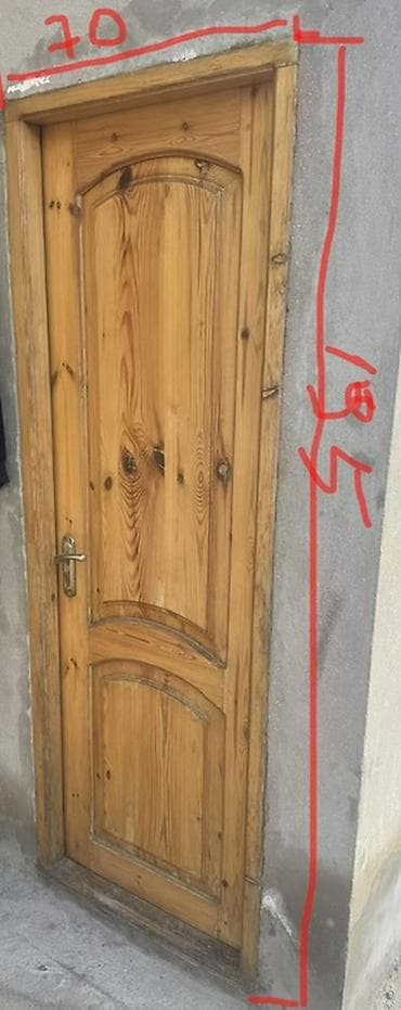 Taxta giriş/qapı - Material: təbii ağac (taxta panellər, dekorativ