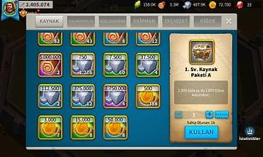 Rise of Kingdoms hesabı – inkişaf etmiş şəhər və zəngin inventar - — 4