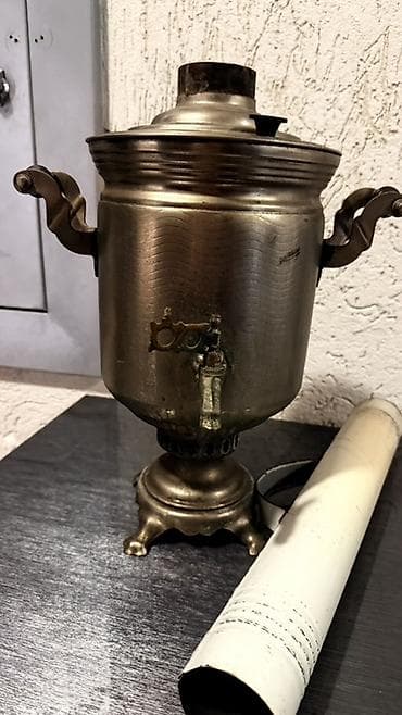 ev soyuduculari: Məhsul: Köhnə tip samovar (kömür/odunla işləyən) Təsvir: - Material — 4