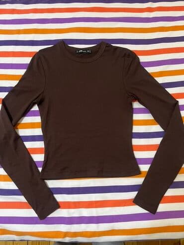 трикотажные женские кофты: Qadın uzunqol bluz/kofta - Rəng: tünd qəhvəyi - Model: dairəvi — 1