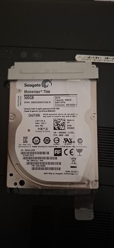 Seagate Momentus Thin 2.5" HDD - Tutum: 500 GB - İnterfeys: SATA -