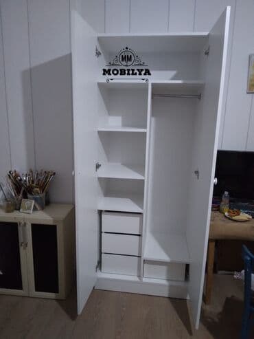 metbex ucun skaf: Düz dolab, Qonaq otağı üçün, Dəhliz üçün, Yataq otağı üçün, Qarderob, Açılan, Korpuslu, 2 qapılı — 5