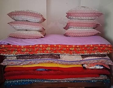 canta teze: 3 dene yorqan 3 dene boyuk dowek 2 dene balaca dowek 6 dende yasdig — 1