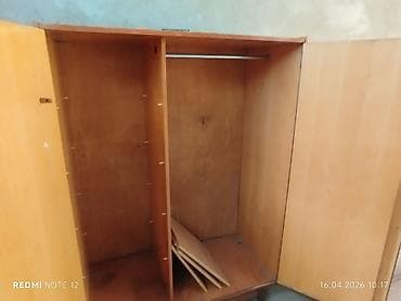 tv stand: İşlənmiş, 2 qapılı, Qəhvəyi, Taxta, Açılan, Düz dolab — 1