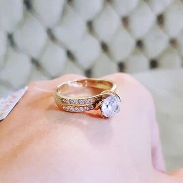 tək qaş: Nişan, Üzük, Sarı qızıl, 585 Əyar — 3