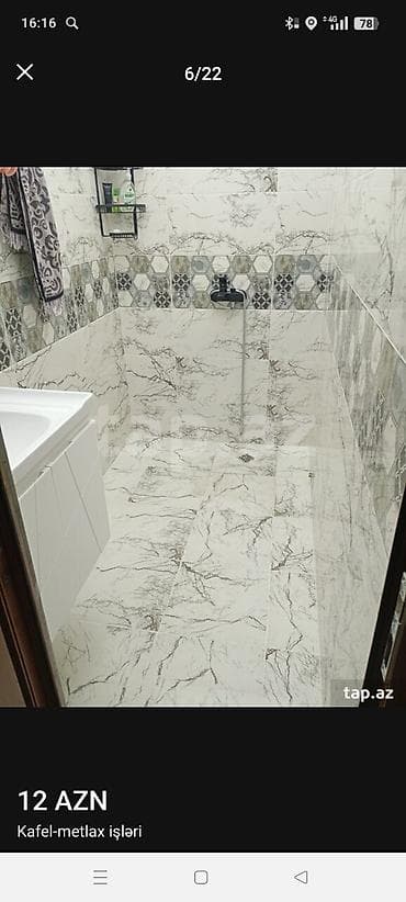 setka qapi qiymeti: Xidmət: Kafel-metlax işləri - Hamam, tualet, mətbəx və döşəmə-divar — 8