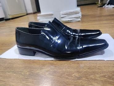 Klassik kişi ayaqqabısı – laklı qara loafer - Model: Kişi klassik