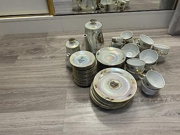 serviz qab: Çay dəsti, rəng - Bej, Farfor, Madonna, 12 nəfərlik, Almaniya — 2