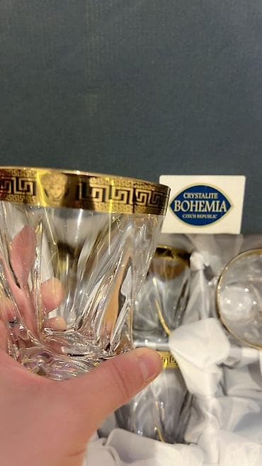 versace servis: Bohemia Crystalite viski dəsti - İstehsal: Czech Republic (Bohemia — 2