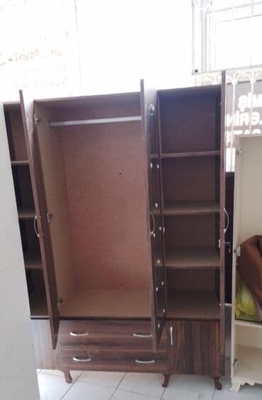 4 qapili dolab: Yeni, Açılan, 4 qapılı Düz dolab, Qarderob, paltar dolabı, Azərbaycan — 25