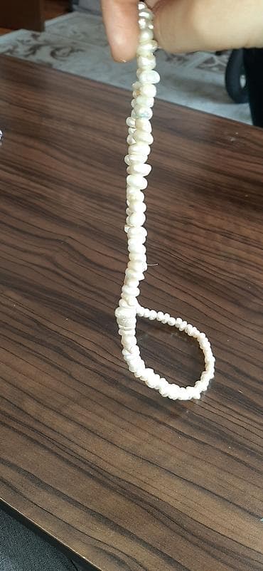 Сумки: Təbii inci muncuq boyunbağı - Material: ağ rəngli, qeyri-mütəmadi — 2