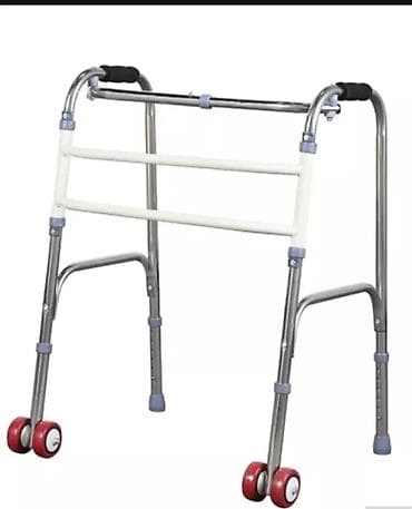 4 ayaqli celik: İki təkərli gəzinti çərçivəsi (walker) - Material: yüngül alüminium — 1