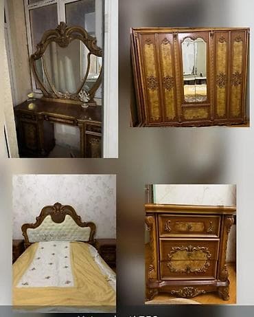 Klassik üslubda tam yataq otağı dəsti Tərkibi: - Çarpayı: taxta