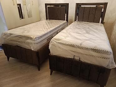 yataq tek: Təknəfərlik çarpayı, Bazalı, Matras ilə, Siyirməsiz — 4