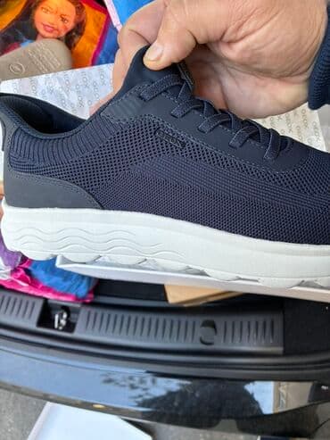 Çaydanlar: GEOX Respira kişi idman ayaqqabısı - Rəng: tünd göy (üst hissə), ağ — 5