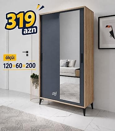 Dolablar: Sürgülü qapılı dolab, müasir və zövqlü dizayna malikdir. Modelin bir — 1