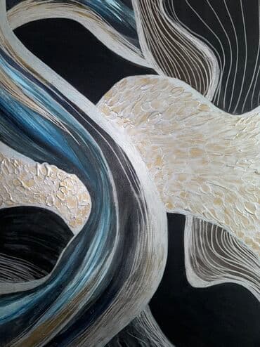 əla şəkillər: Abstrakt rəsm əsəri – teksturalı akril boya, kətan üzərində - — 3