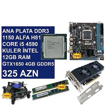 kompüter ram: Ana Plata "DDR3 LGA 1150 Alfa H81 GTX1650 Bundle" Bundan ucuz ancaq — 1