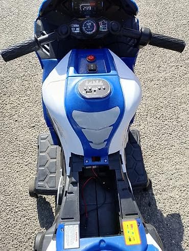 Uşaq üçün elektrikli motosiklet – sport dizayn - Rəng: mavi-ağ, sport — 4