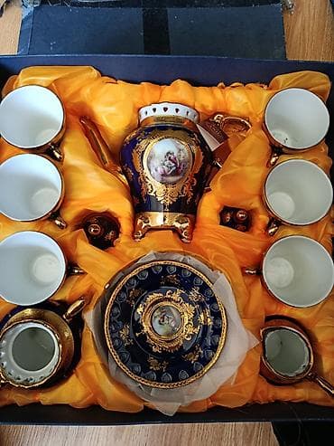 Чайный набор, цвет - Синий, Фарфор, 6 персон