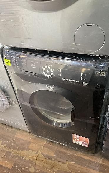 Soyuducu Paltaryuyan televizor vitrinlerin satış mərkəzi: Hotpoint Ariston paltaryuyan maşın - Rəng: qara - Ön yükləmə, iri