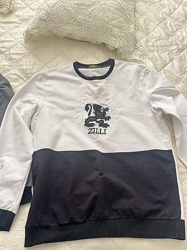 2 ədəd kişi sweatshirt 1) ZILLI sweatshirt - Rəng: üst hissə ağ, alt