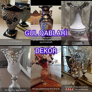 cennet gülü: Gul qabi Vazalar dekor Şekillerde qiymetler melumatlar qeyd olunub — 1