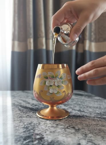 bıçaq dəsdi: Qədəhlər, rəng - Qızılı, Xrustal, 6 ədədli dəst, Çexiya — 3