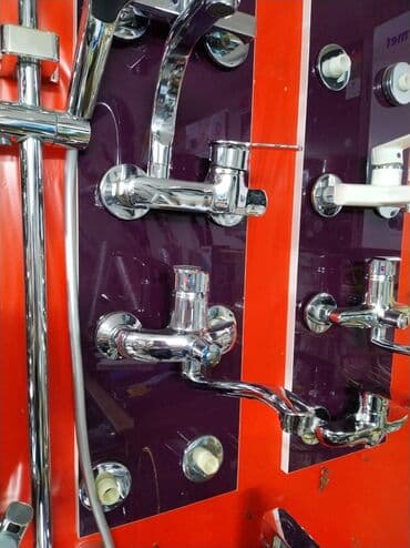 Bitkilər: Divar montajı üçün nəzərdə tutulmuş xrom örtüklü hamam kranı. Bu kran — 1