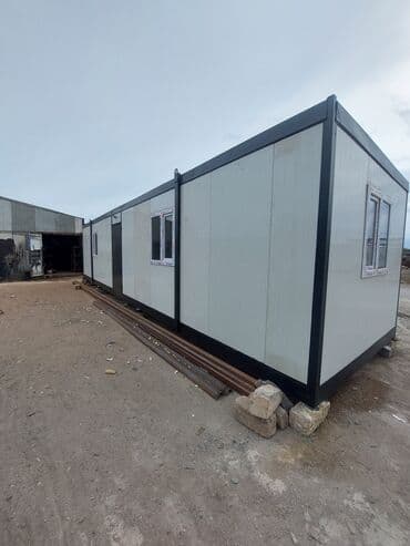 контейнер 40 тонн цена ош: 2.40 x 12.00 metrlik sendiviç ofis. Divar: 50mm Sendiviç Dam: 50mm — 2