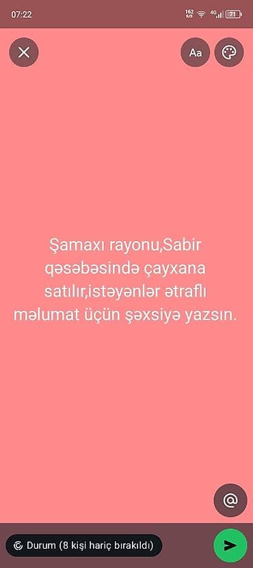 kafeler: Şamaxı rayonu, Sabir qəsəbəsində fəaliyyət göstərən çayxana satılır — 1