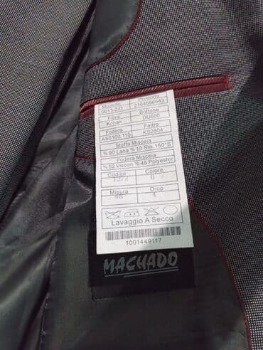 kisi pencekleri: Machado klassik kişi kostyumu (2 parçalı) - Rəng: tünd boz - Model — 2