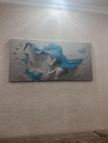 Dekorativ divar saatı – rəsmli tablo - Ölçü: təxmini 60x120 sm