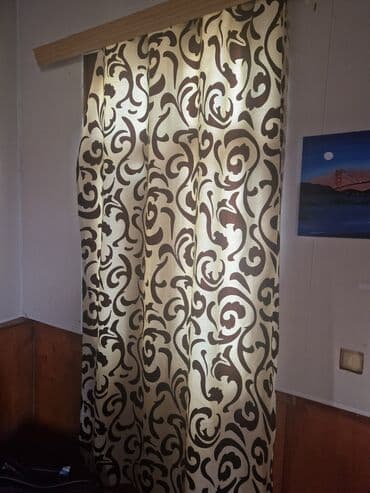 tuller: Dekorativ pərdə - Rəng və naxış: Krem fon üzərində tünd qəhvəyi — 1