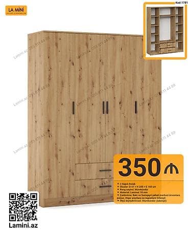 LA MINI 4 qapılı dolab - Model kodu: 1781 - Ölçülər: Dərinlik 47 sm ×