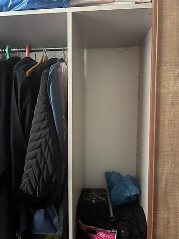 taxta tavan: 2 qapılı, Güzgülü, Qəhvəyi, Taxta, Kupe, Düz dolab — 2