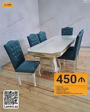 kohnə stul: Məhsul: Masa dəsti – klassik üslublu yemək otağı dəsti Xüsusiyyətlər — 2