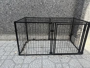 itler gence: Metall heyvan qəfəsi/panjaralı manezh - Material: möhkəm qara metal — 2